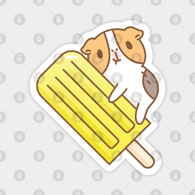 Guinea pig and yellow ice pop Magnet by Noristudio