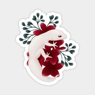 Leopard Gecko, Diablo Blanco, and Frangipani Flowers Magnet