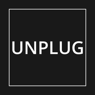 UNPLUG Classic Black And White Square Design T-Shirt