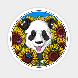 Panda Bear Sunflowers Magnet