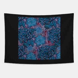 Cabbage Roses Blues Tapestry