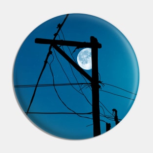 Blue Night Sky Moon Scenery Pin