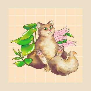 Cute Cat with plants T-Shirt