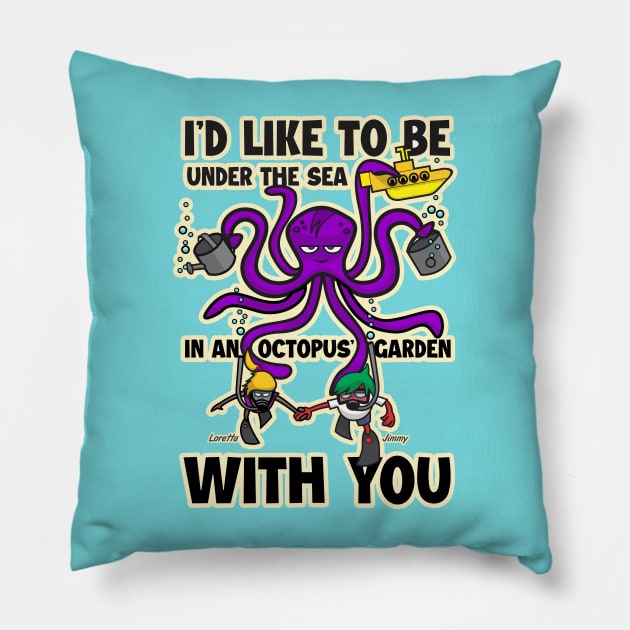 Octopus's Garden Music Art Music Pillow by The Chocoband