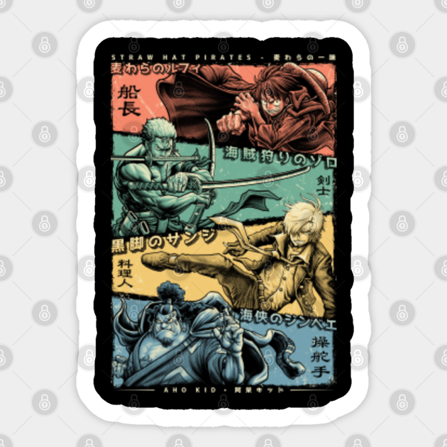 Monster Quartet Straw Hat Pirates Straw Hat Pirates Sticker Teepublic Au