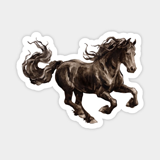 Friesian horse Magnet by P-Jaworska