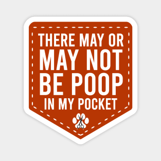 Dog Groomer Poop Pocket, Red and White Magnet