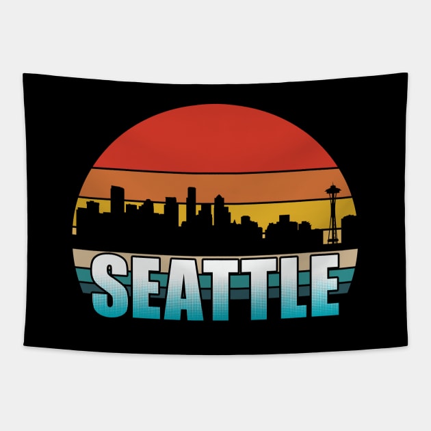 Seattle - Seattle Skyline Tapestry by Kudostees