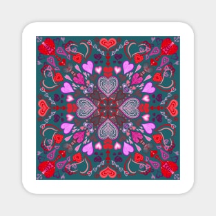 Valentines on Dark Teal Magnet