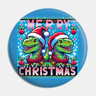 Dino Christmas Pin