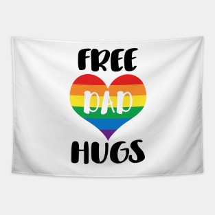 Free Dad Hugs - Black Text Tapestry