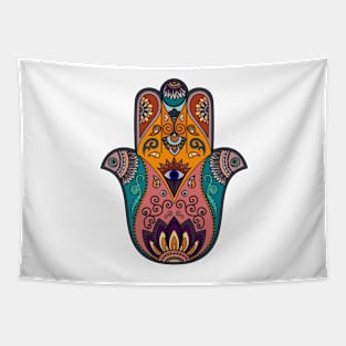 Deep Hue Hamsa Tapestry