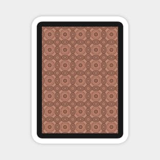 Orange and Brown Square PAttern Magnet