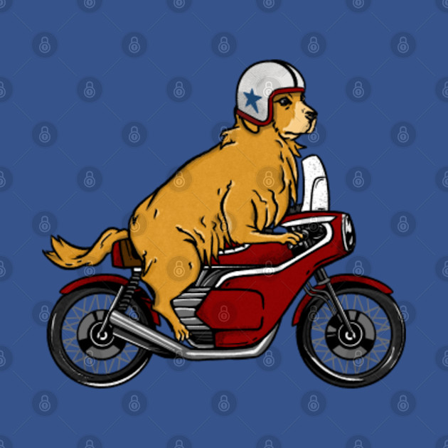 Discover Golden Retriever Riding Motorcycle - Dog Biker - Golden Retriever - T-Shirt