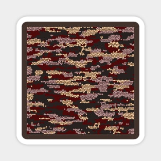 Camo Pattern - Maroon Grey wheat Magnet