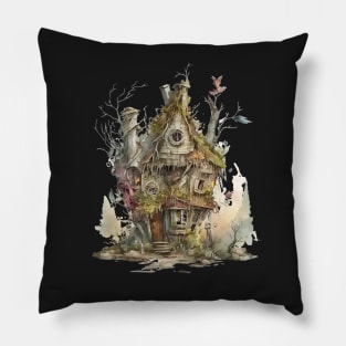 Goblincore house creepy cute house Pillow