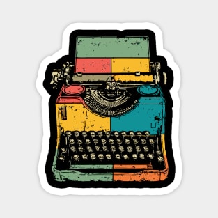Retro Typewriter with Pop Art Color Splash Magnet