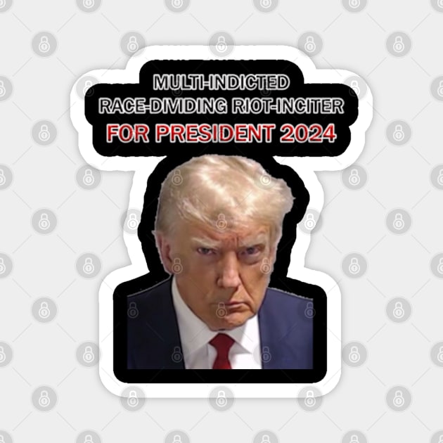 Multi-Indicted Race-Dividing Riot-Inciter For President 2024 MUGSHOT Magnet by colormecolorado