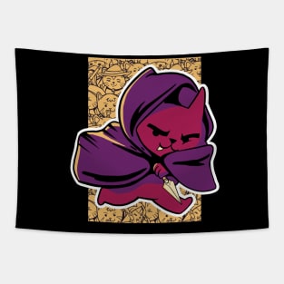 D&D Rogue Class Kawaii Cat Tapestry