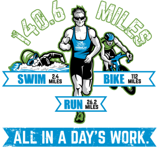 “All In A Days Work” – Long Distance Triathlon Cotton T-Shirt Magnet