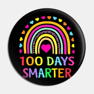 100Th Day Of School Teacher 100 Days Smarter Rainbow Pin