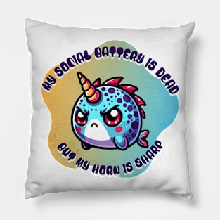 Narwhal Low Social Battery Pillow