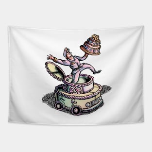 Cake Delivery Man in Cake Car Tapestry