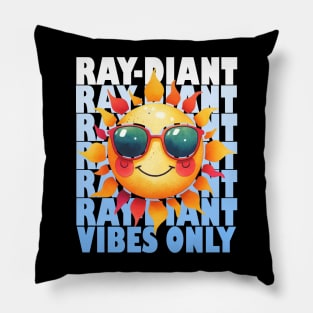 Sunny Smiles: Adorable Summer Sun with Sunglasses Pillow