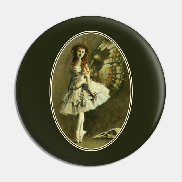 Victorian Gothic Fairy Oval Design Pin by mictomart