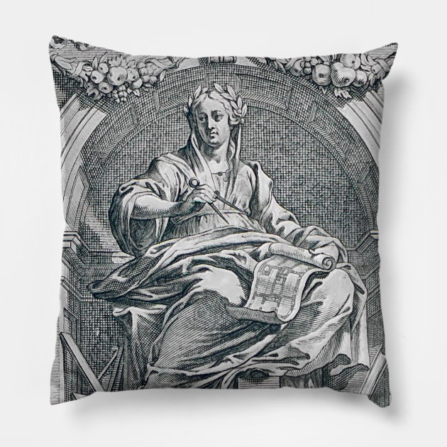 Divine cartography in the lady of universal mathematics Pillow by Marccelus