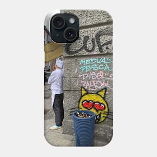 Cook Street Art Cat Graffiti Navigli Milano Italy Phone Case