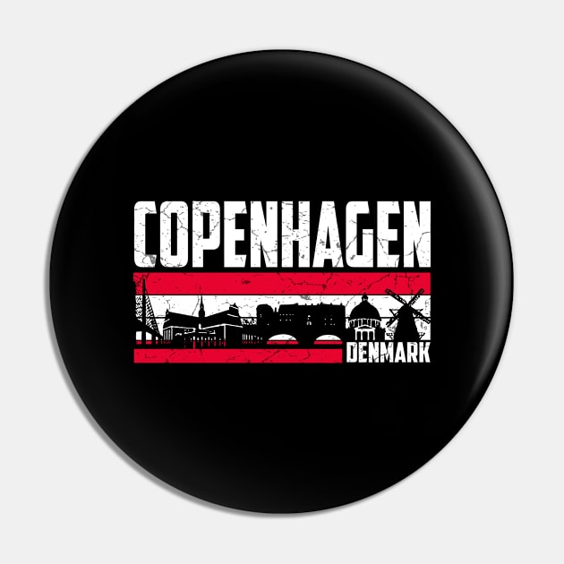 Copenhagen Skyline Denmark Tourist Vacation Gift Pin by rosmanjerald