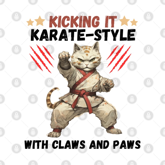 Kicking It Karate-Style with Claws and Paws Karate Cat by OscarVanHendrix