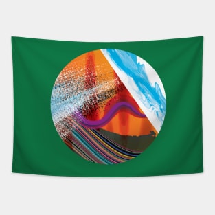 Ride - Glitch Digital Abstract Art Colorful Rainbow Wave and Water Tapestry