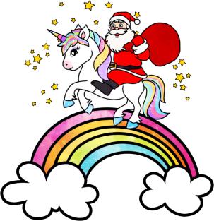 Santa claus and unicorn Magnet