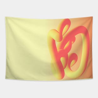 Fluid geometric orange shape. Abstract worm Tapestry