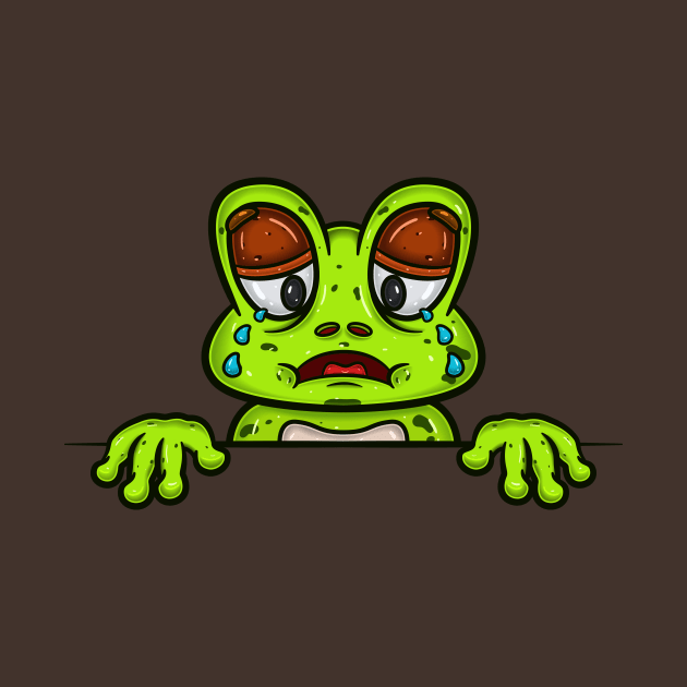 Frog Cartoon With Crying Face Expression by tedykurniawan12