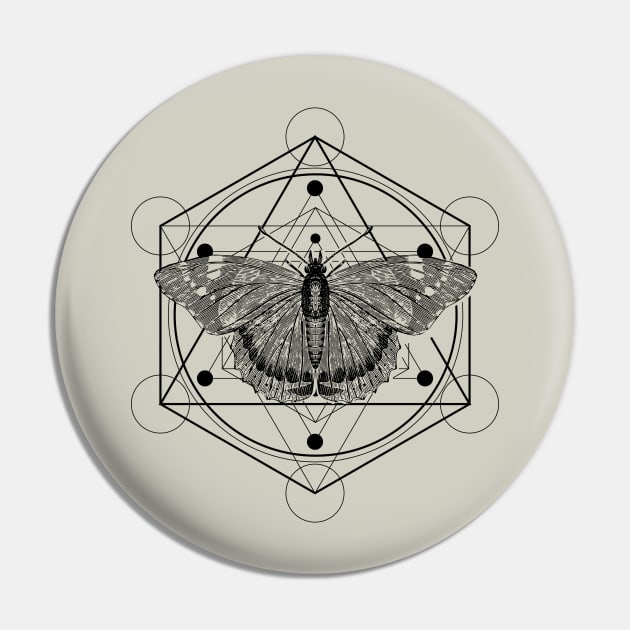 Sacred Geometry Admiral Butterfly Pin by Nartissima