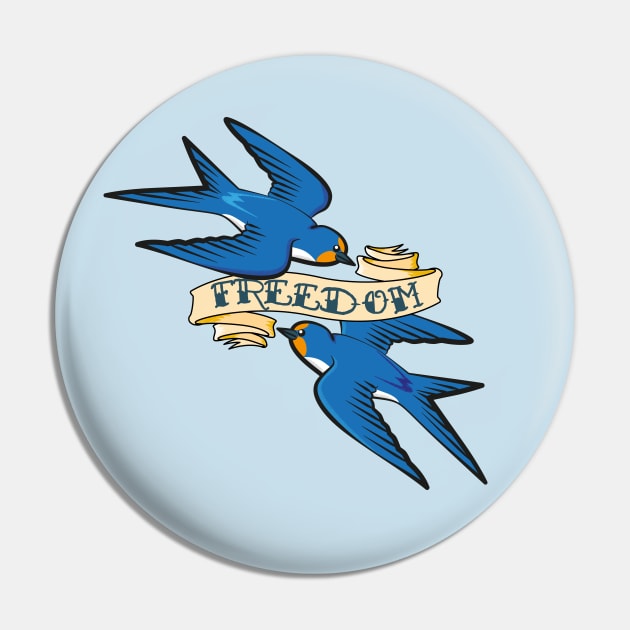 Freedom Swallows Pin by Maxsomma