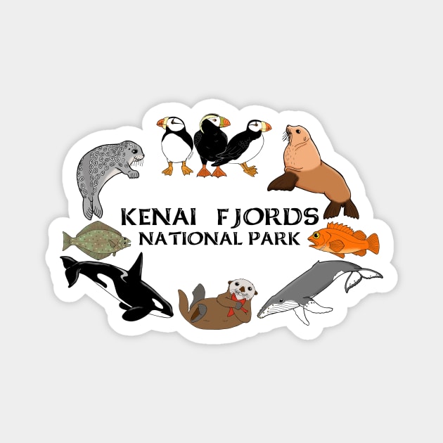 Kenai Fjords Marine Life Magnet by HonuHoney