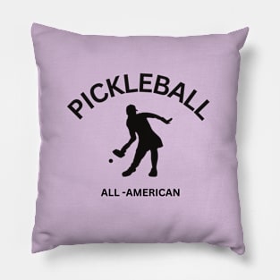 Female All-American Pickleball Player Pillow