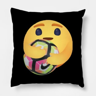 I love Soccer new hug emoji reaction ball Pillow