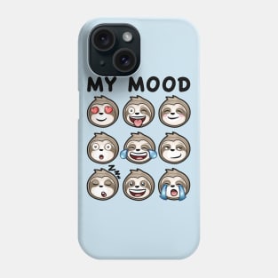 My mood Funny sloth icons faces Phone Case