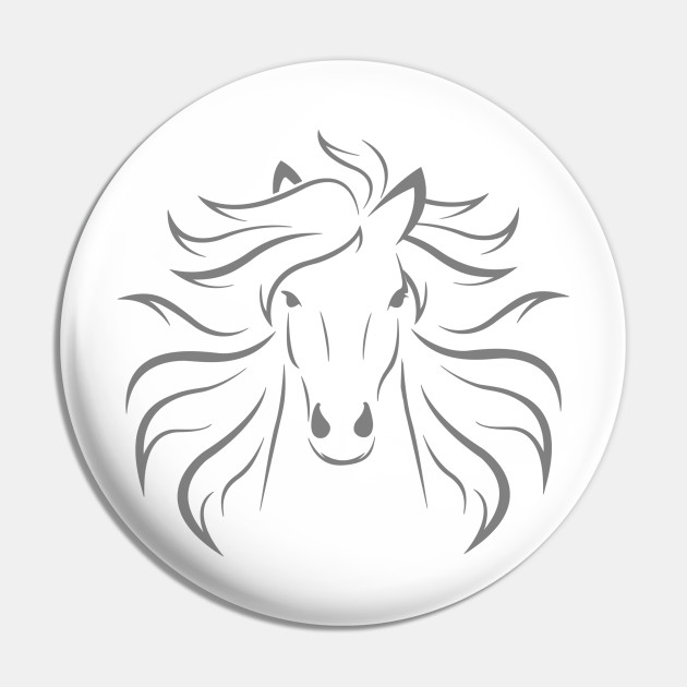 Horse Face Silhouette Horse Pin Teepublic