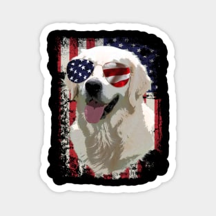American Flag Great Pyrenees Dreams, Trendy Tee Collection for Dog Enthusiasts Magnet