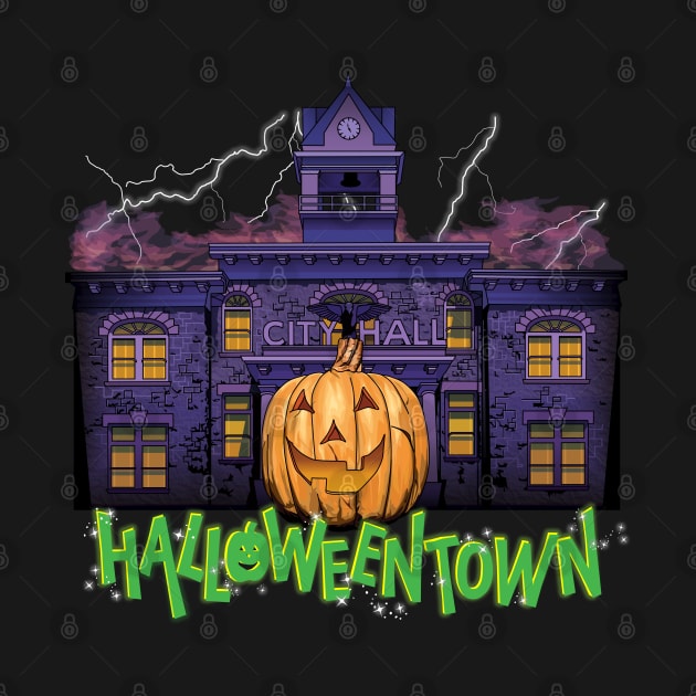 Halloweentown Spooky Square for Halloween by Screen Fiend Merch