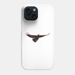 Wedge-tailed Eagle with full wingspan, Beautiful Australian raptor illustration. Bird lovers gift Phone Case