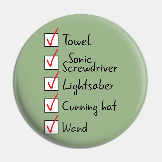 Fandom Checklist Pin by Catlore