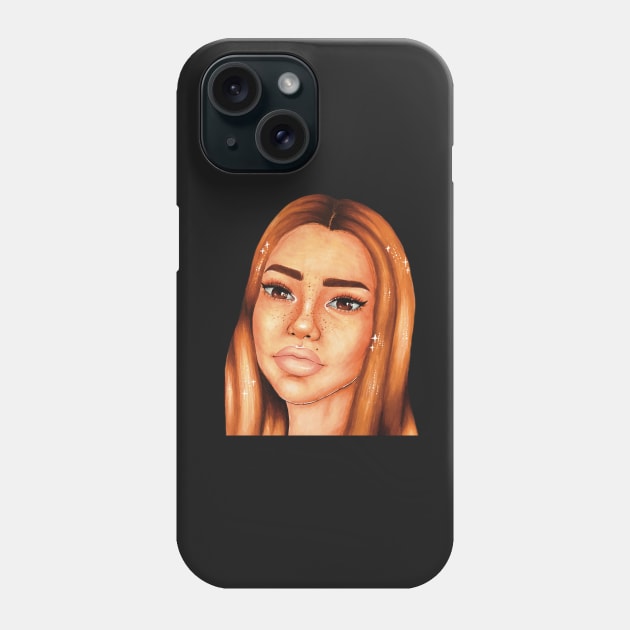 portrait girl stars aesthetic Phone Case by maoudraw