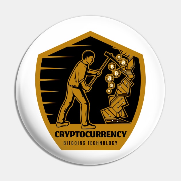 Bitcoin Mining Pin by CryptoTextile